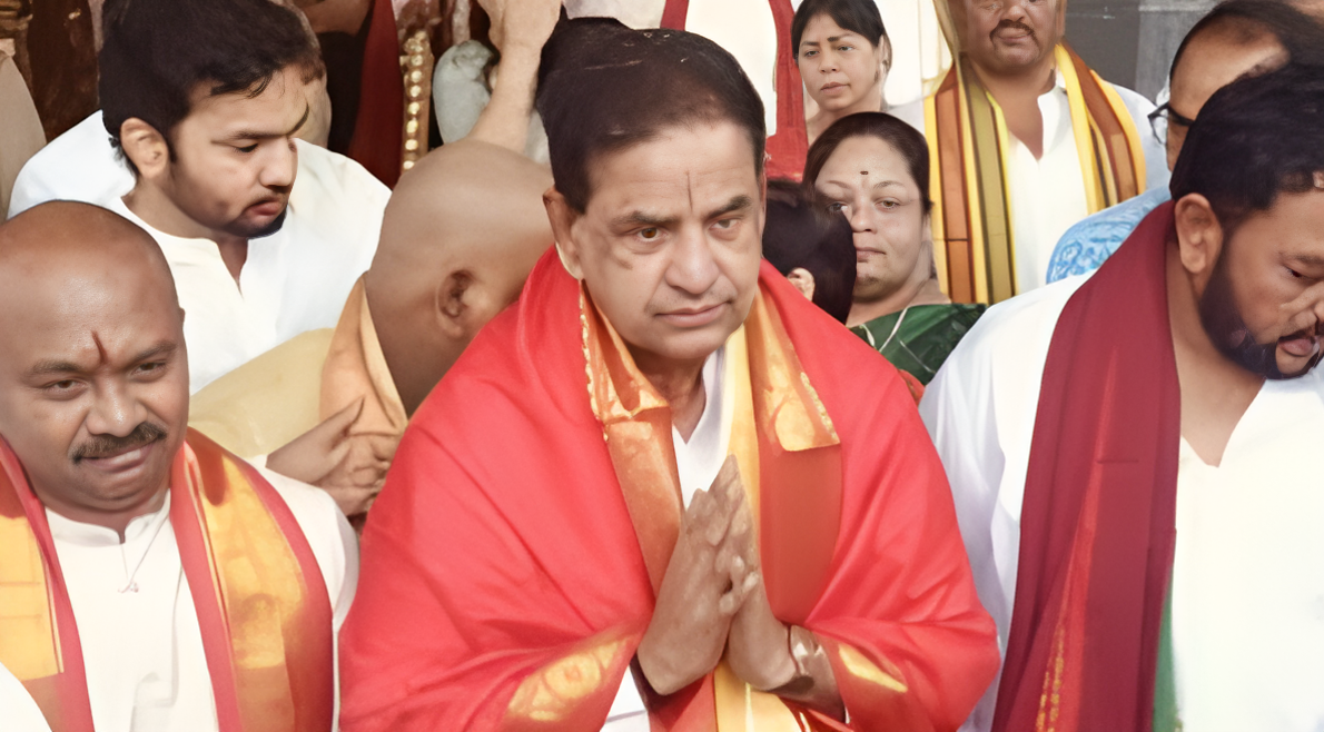 B. R. Naidu, Chairman of Tirumala Tirupati Devasthanams, addressing media at Tirumala Temple