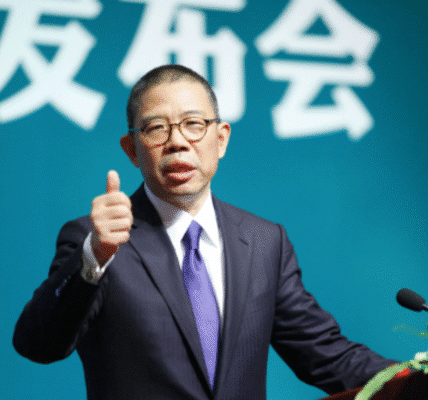 Portrait of Zhong Shanshan, Chinese billionaire entrepreneur and founder of Nongfu Spring.