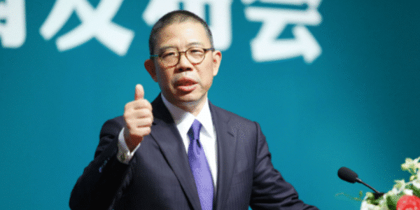 Portrait of Zhong Shanshan, Chinese billionaire entrepreneur and founder of Nongfu Spring.